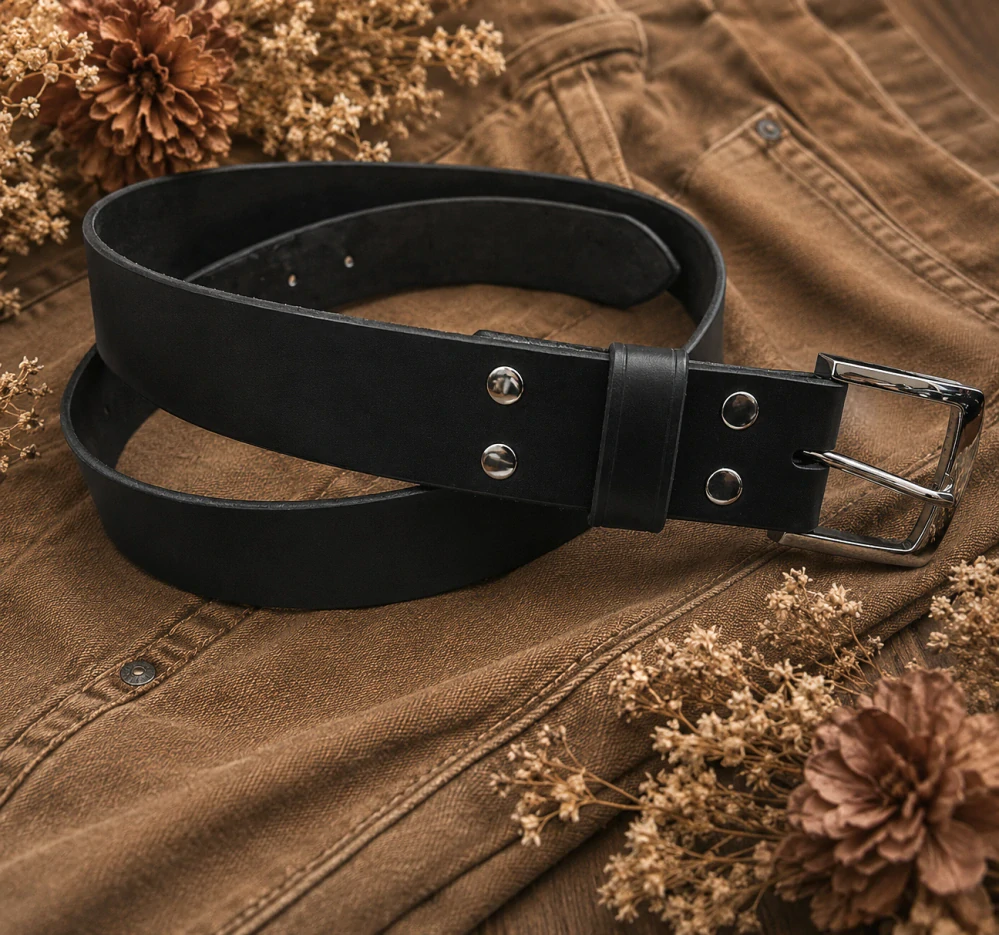 Kožený opasek 4 cm šedý - Elegant