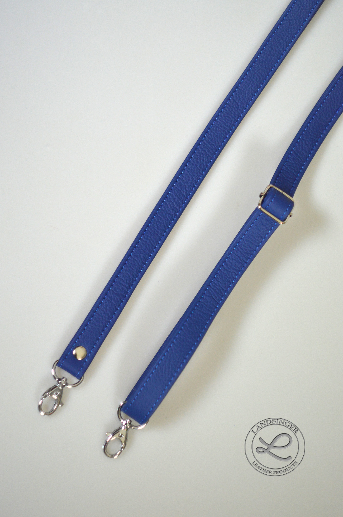 Kožený popruh modrý "LAHTON" na kabelku, tašku - polotovar.