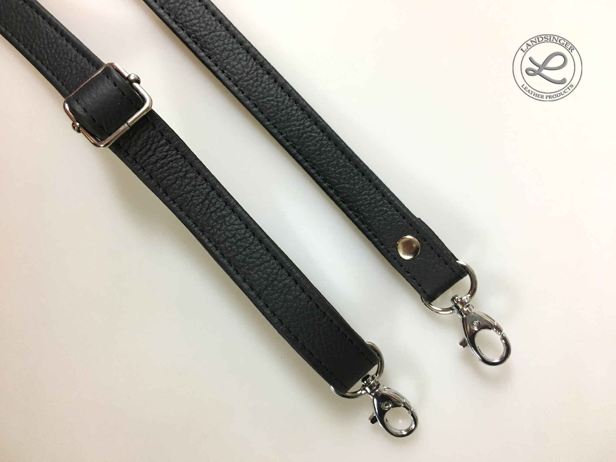 Kožený popruh černý "LAHTON" nastavitelný 120 cm
