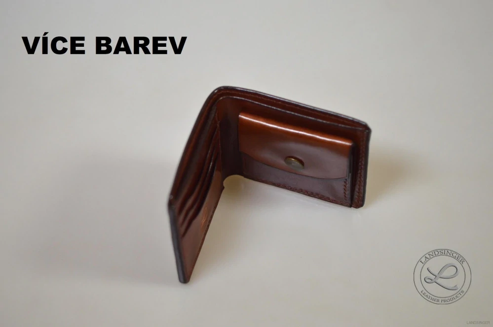 Pánská kožená peněženka s kapsou na mince - koňak tmavý