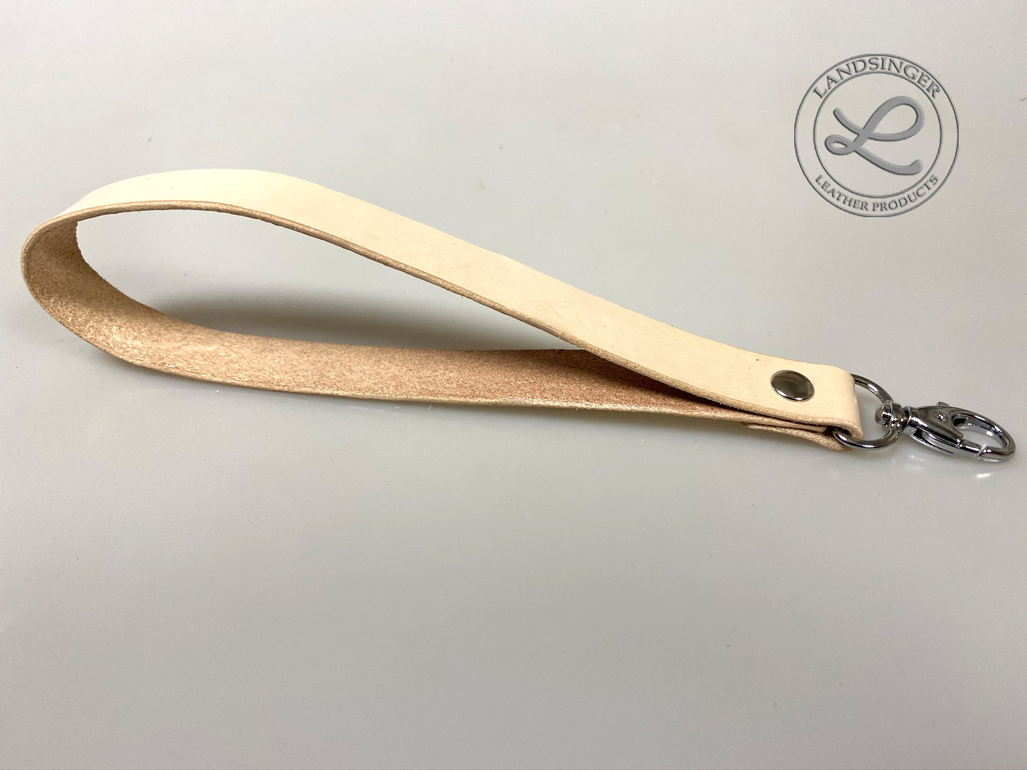 Kožené poutko na kabelku s karabinou