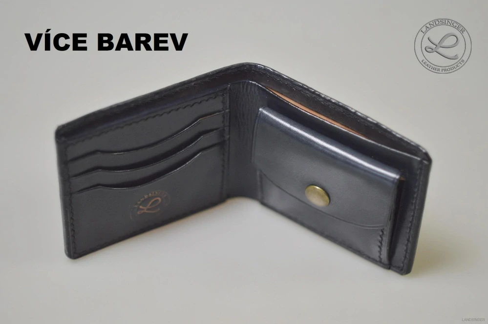 Pánská kožená peněženka s kapsou na mince - tmavě šedá