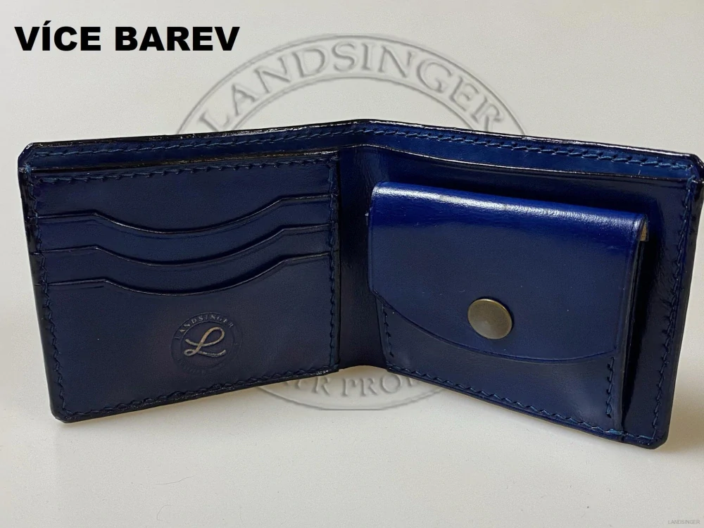 Pánská kožená peněženka s kapsou na mince - tmavě modrá