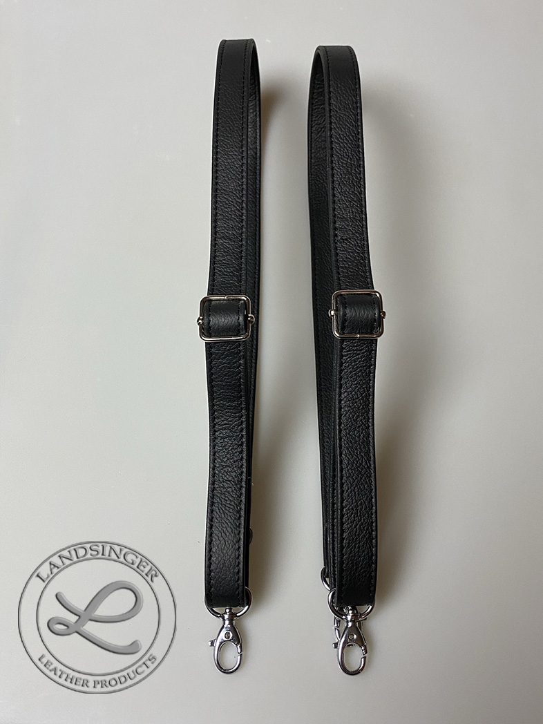Sada kožených černých popruhů na batoh" LAHTON" (nastavitelné) 2 ks - polotovar
