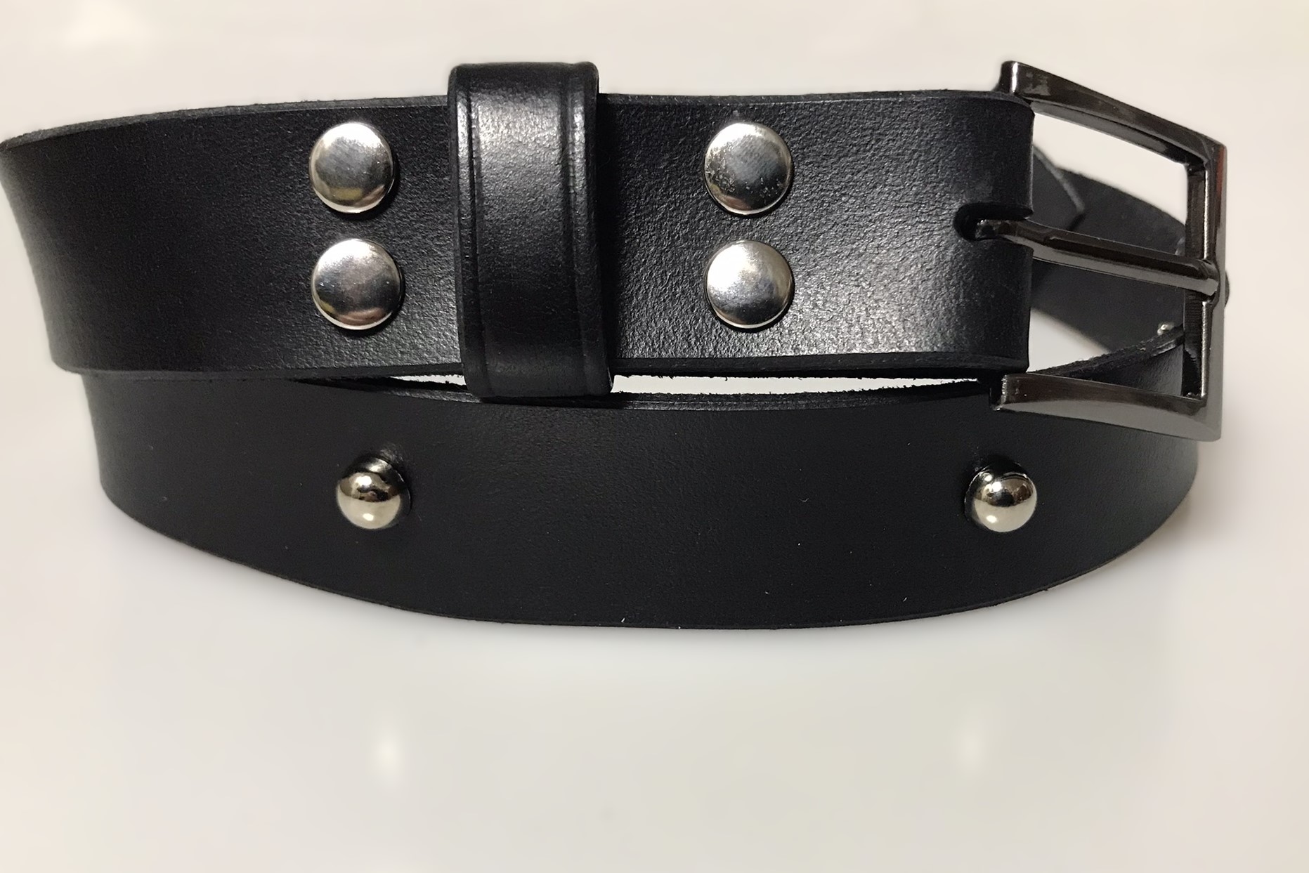 Kožený DÁMSKÝ opasek 3 cm MADAM černý - ozdoba pecka