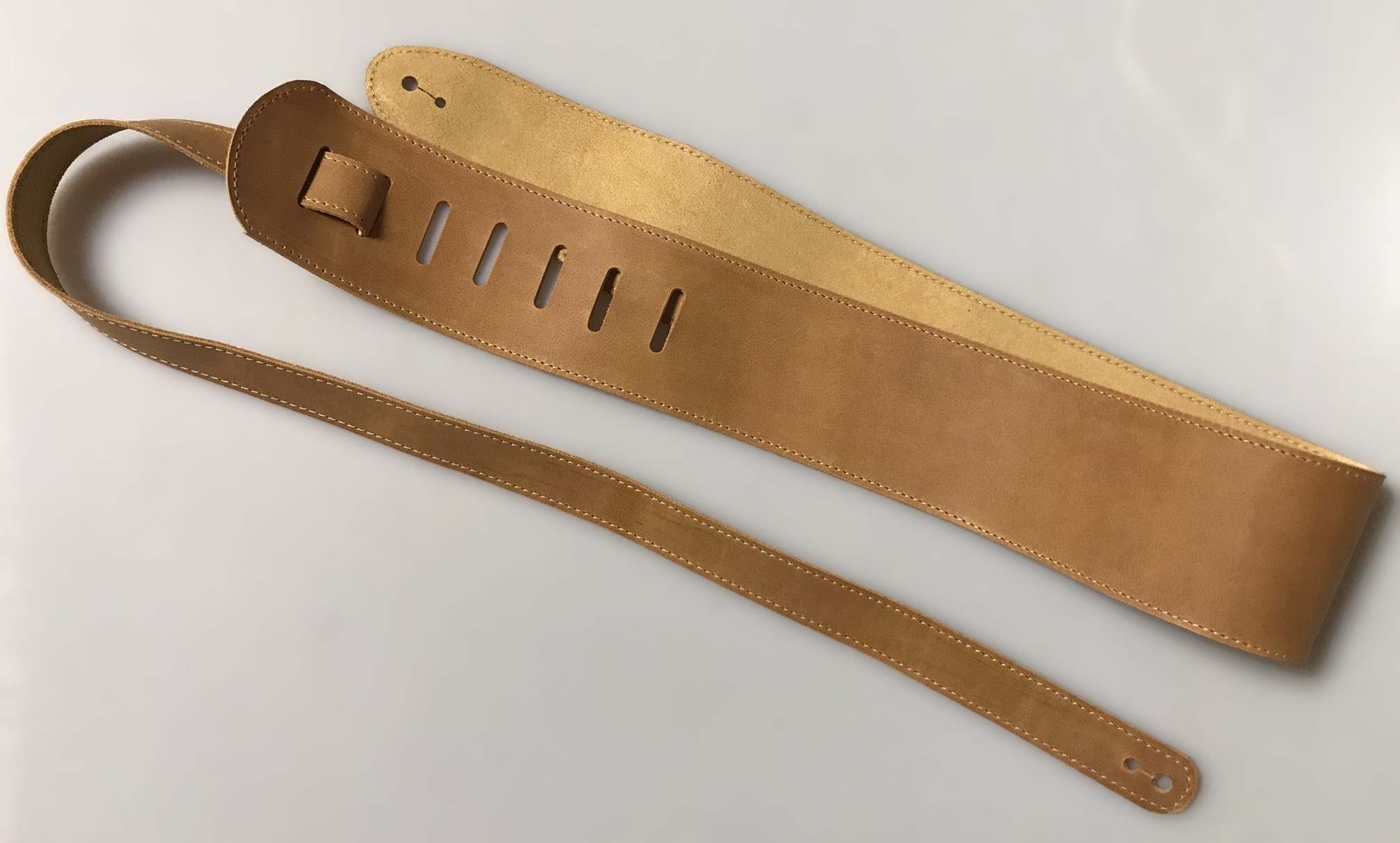 Kožený popruh na kytaru béžový