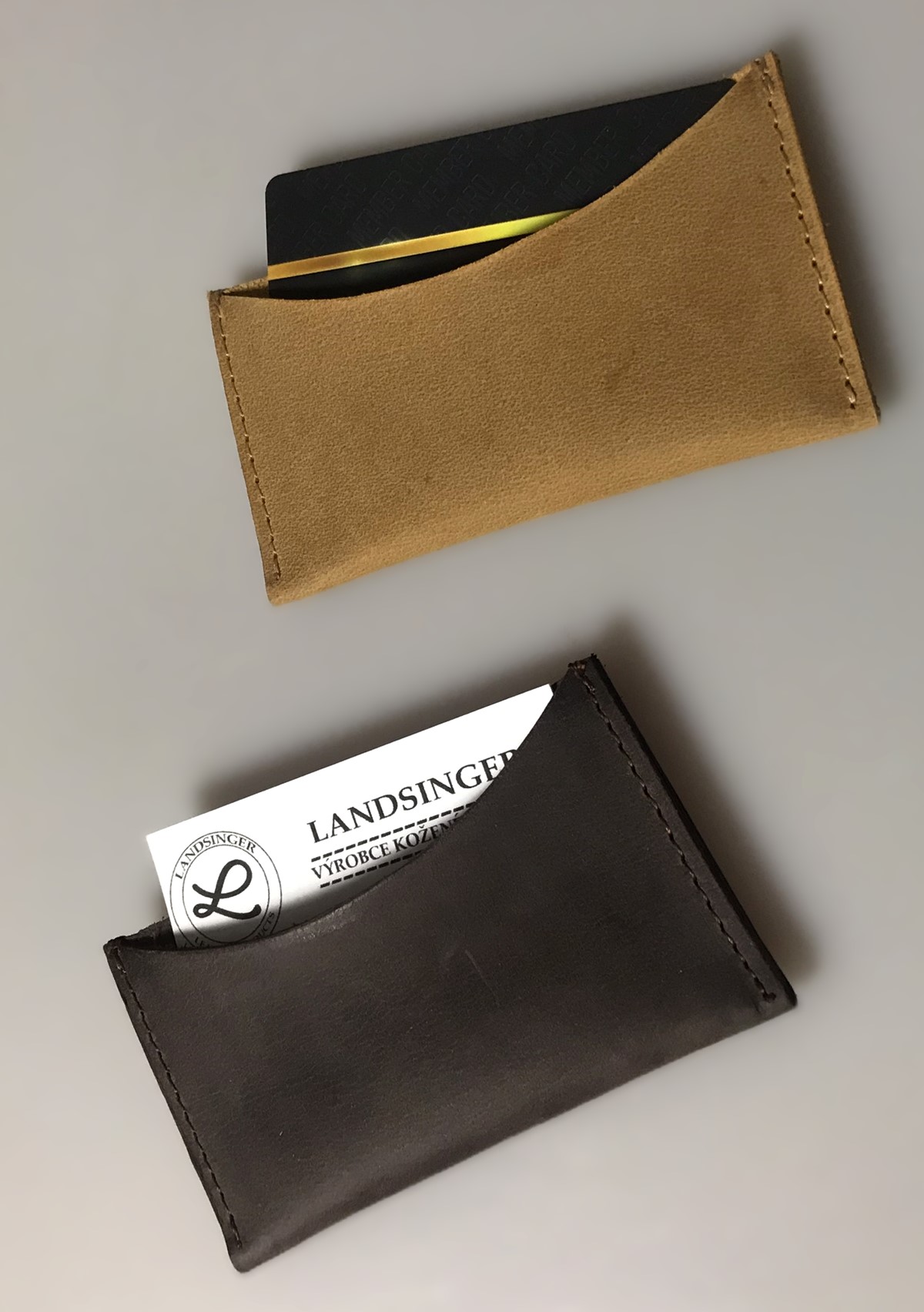 Kožené pouzdro na karty, vizitky - Travel