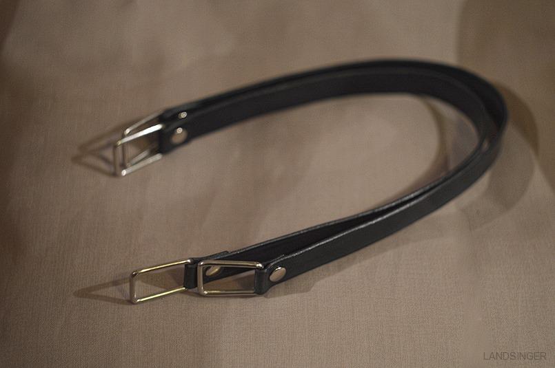 Kožená ucha se spojkou - polotovar na kabelku