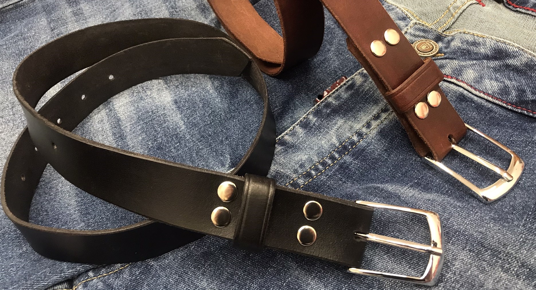 Kožený opasek 3 cm koňak tmavý - Element 