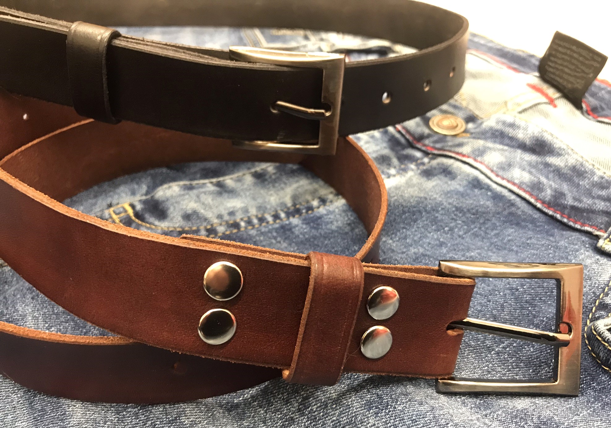 Kožený opasek 3 cm černý - Pulse 