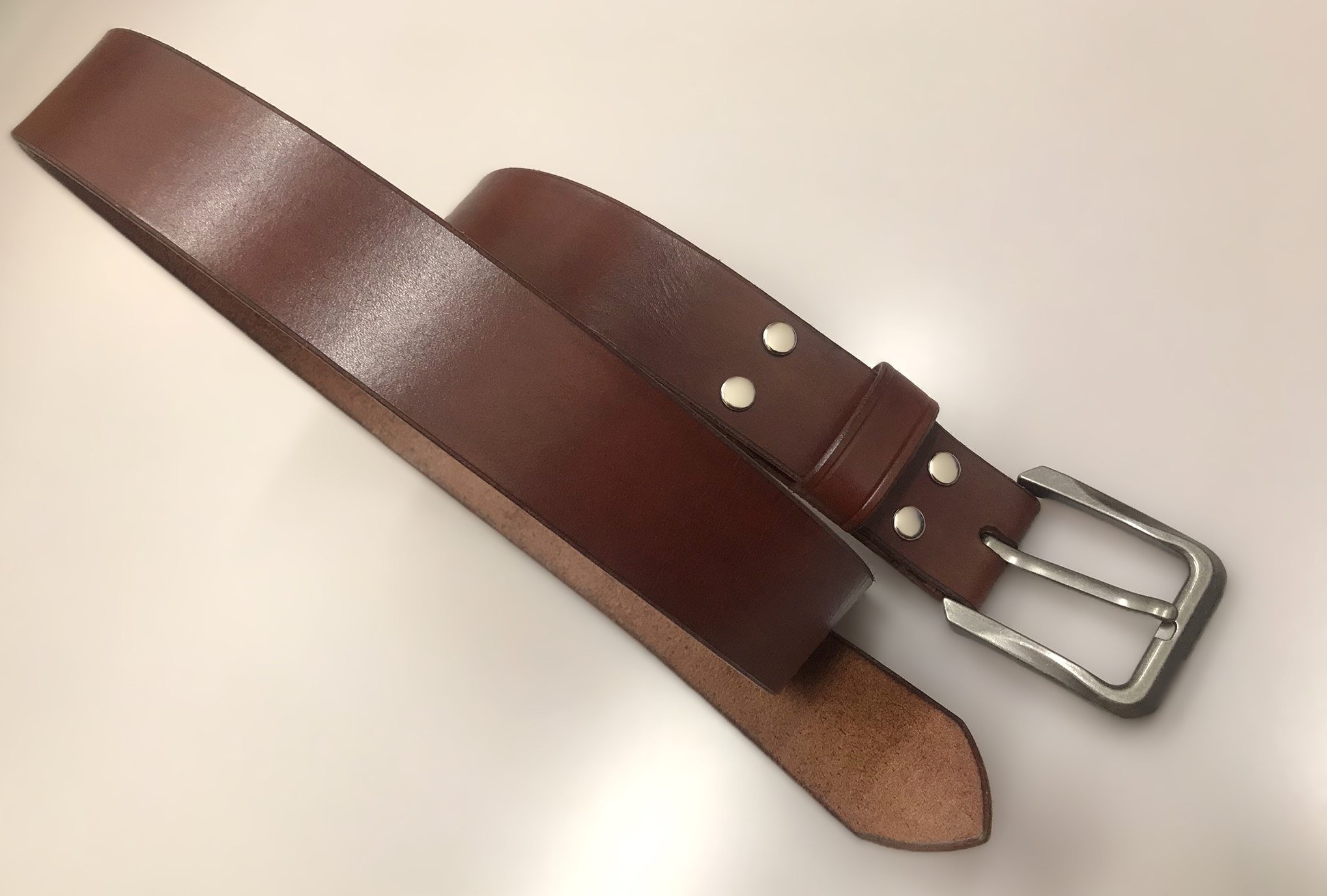 Kožený opasek 4 cm koňak - Basic