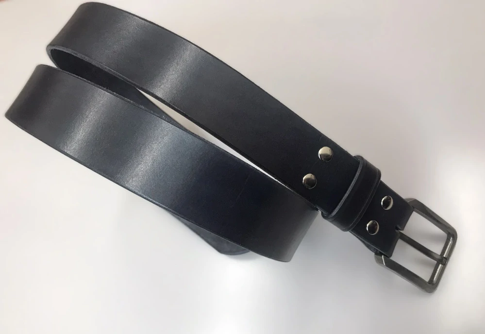 Kožený opasek 4 cm šedý - Basic