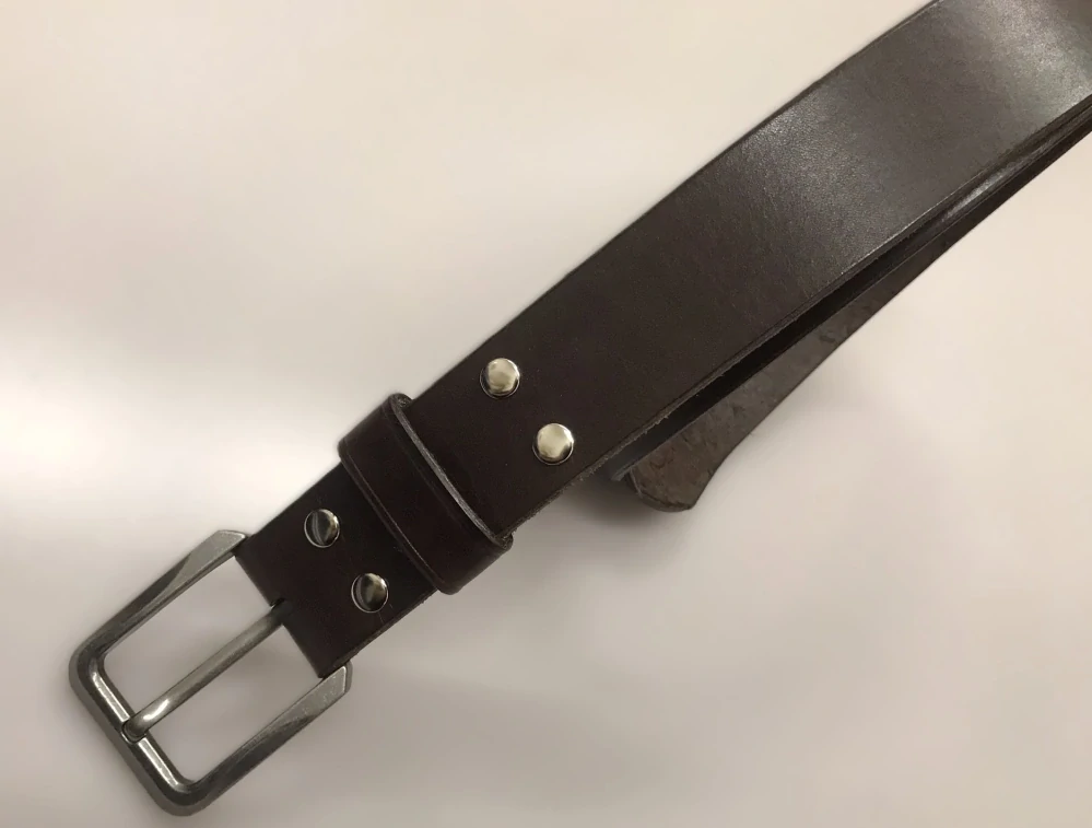 Kožený opasek 4 cm tmavě hnědý - Basic.