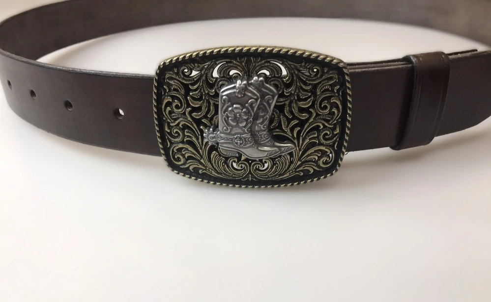 Kožený opasek 4 cm - Western styl