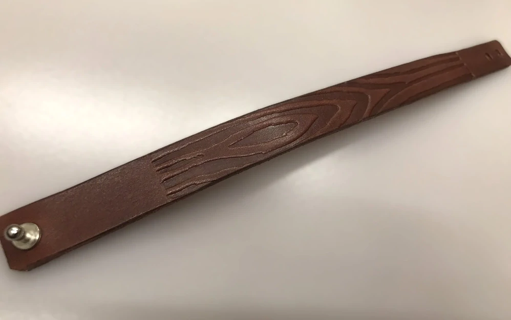 Kožený náramek - Imitace dřeva
