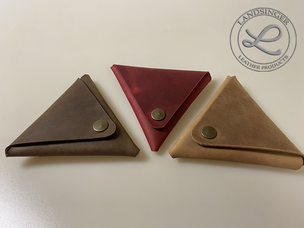 Kožená peněženka na mince - hnědá Camel