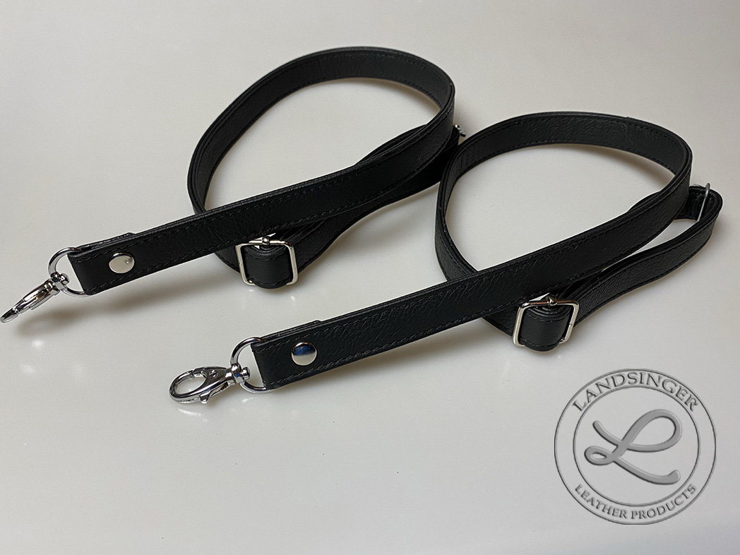 Sada kožených černých popruhů na batoh" LAHTON" (nastavitelné) 2 ks - polotovar