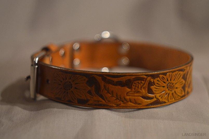 KOŽENÝ OBOJEK - ZDOBENÝ KVĚTINY