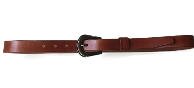 Kožený dámský opasek 2 cm - mahagon