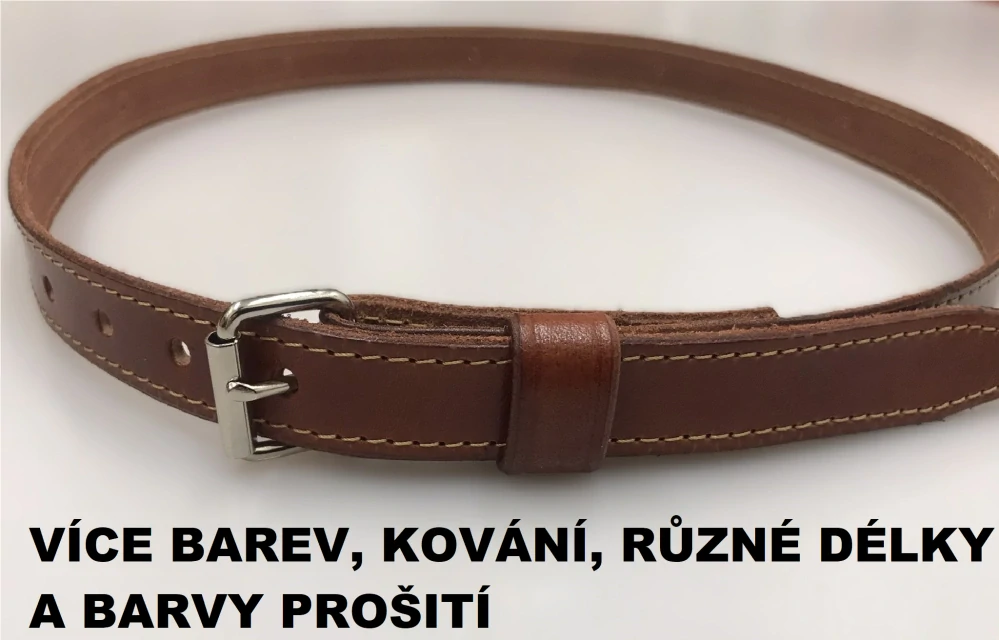 Kožený DÁMSKÝ opasek 2 cm mahagon klasický - prošitý