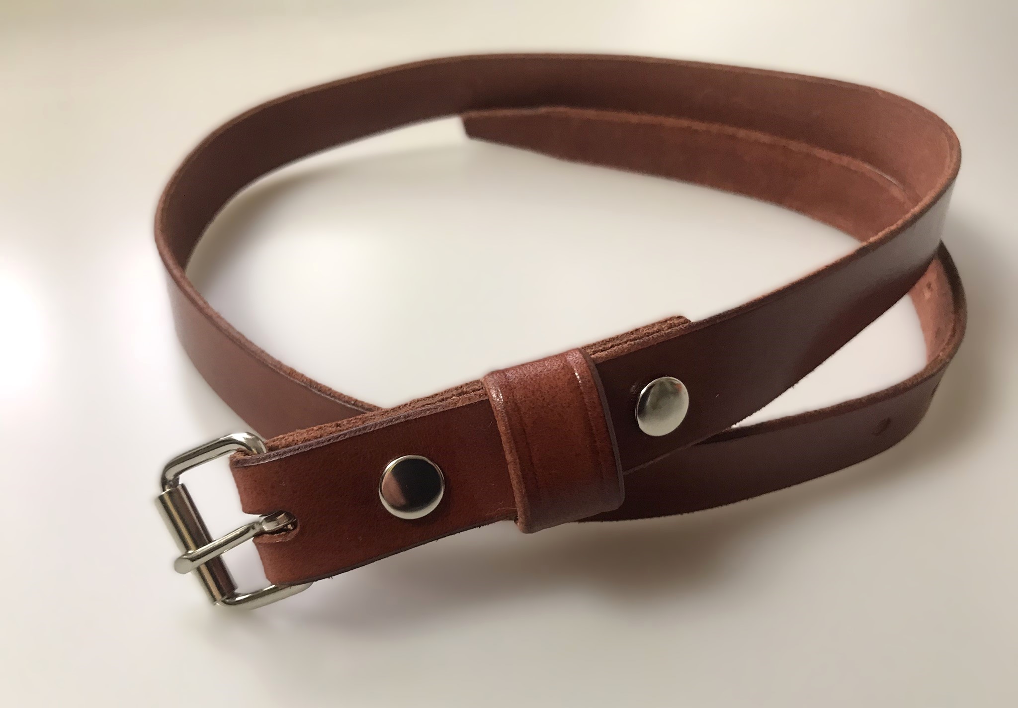 Kožený DÁMSKÝ opasek 2 cm mahagon - klasický