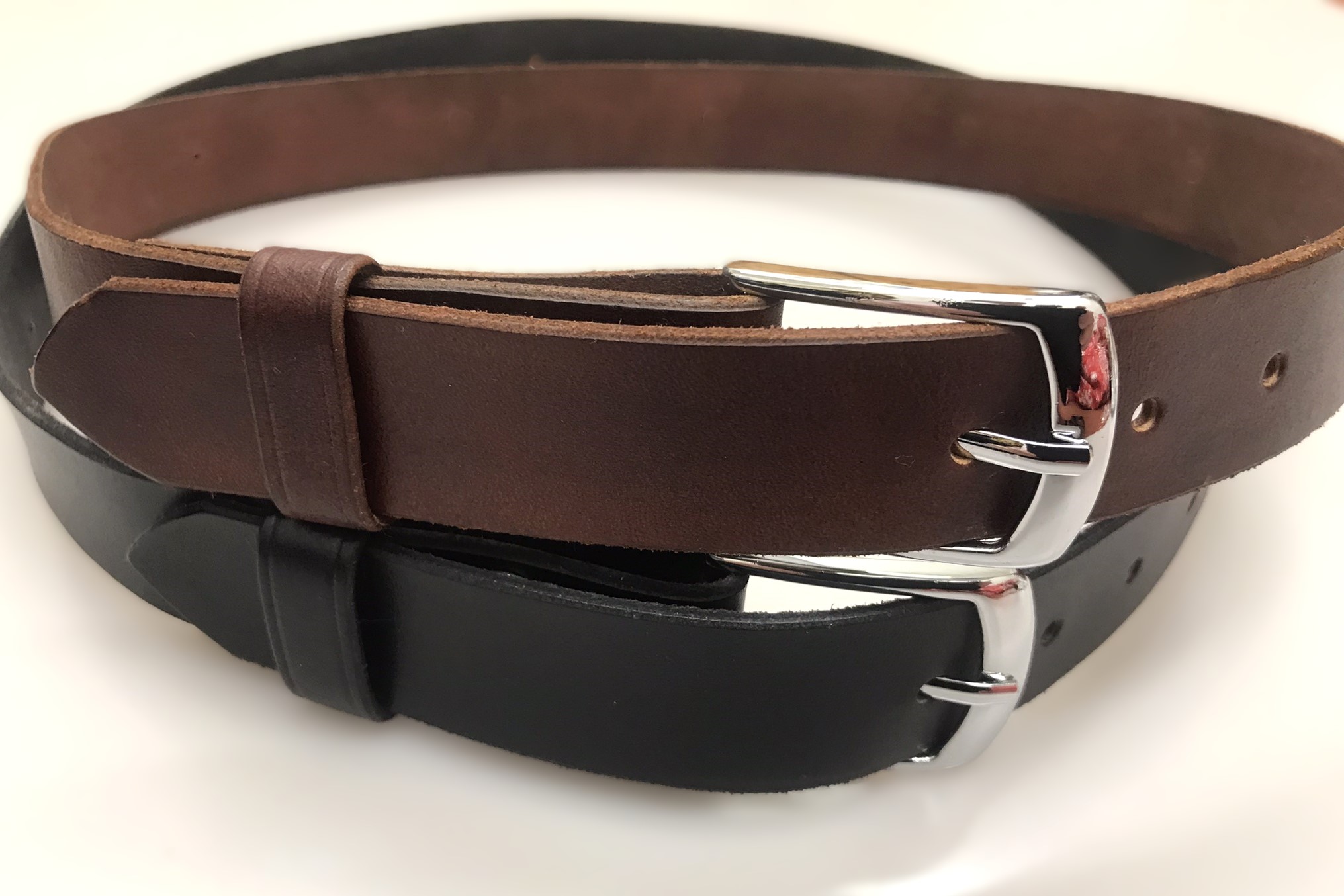 Kožený opasek 3 cm koňak tmavý - Element 