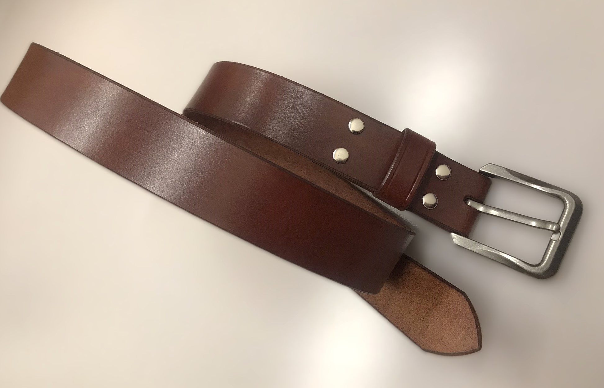 Kožený opasek 4 cm koňak - Basic