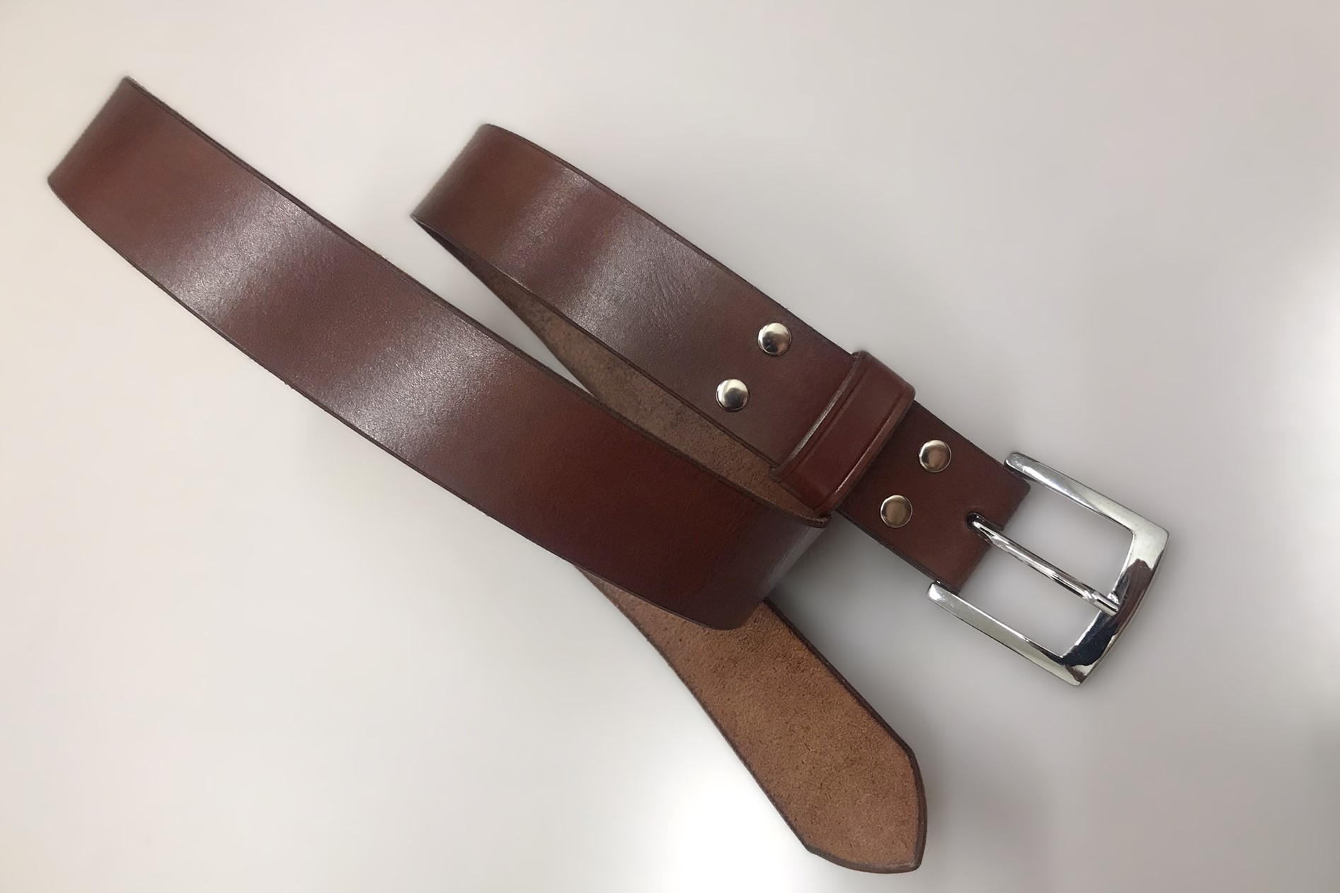 Kožený opasek 4 cm koňak - Elegant