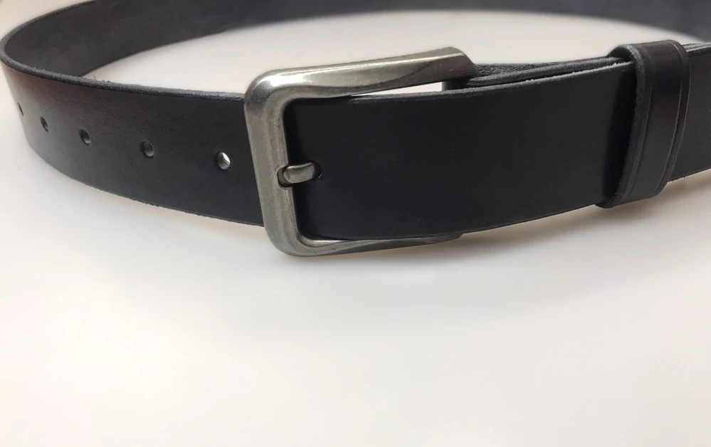 Kožený opasek 4 cm šedý - Basic