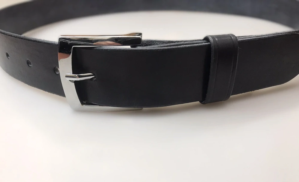 Kožený opasek 4 cm šedý - Elegant