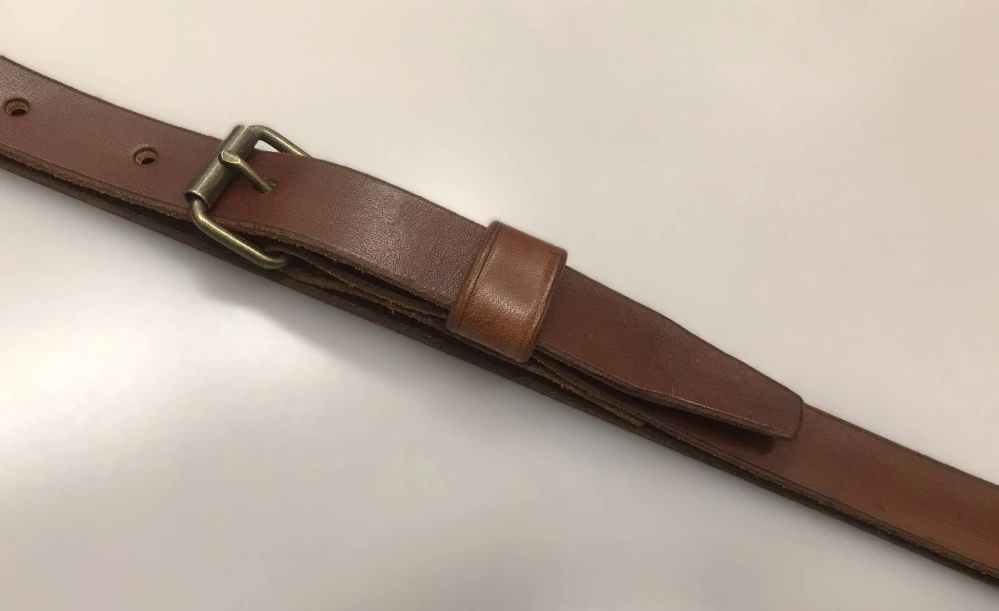 Kožený popruh s přezkou 2 cm - karamel 