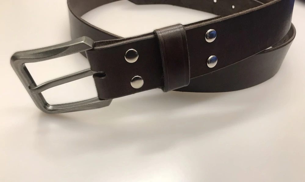 Kožený opasek 4 cm tmavě hnědý - Basic.