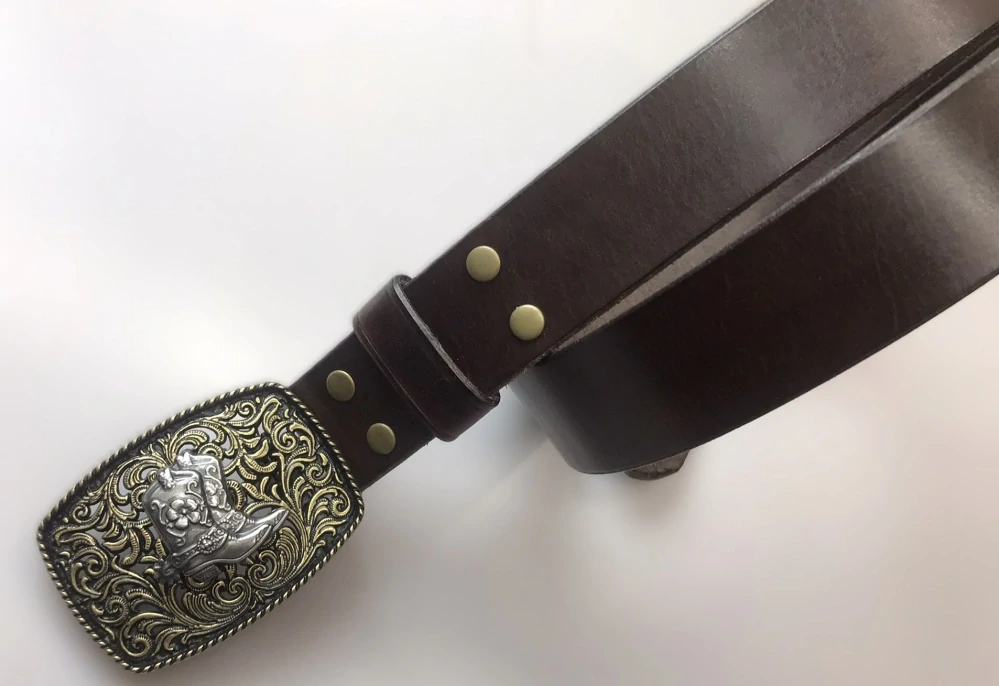 Kožený opasek 4 cm - Western styl