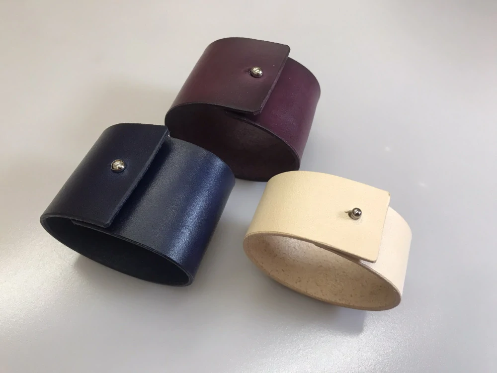 Kožená spona na šátek, šálu Classic 3 cm