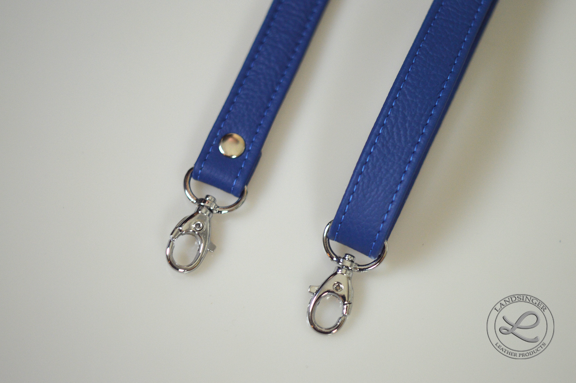 Kožený popruh modrý "LAHTON" na kabelku, tašku - polotovar.