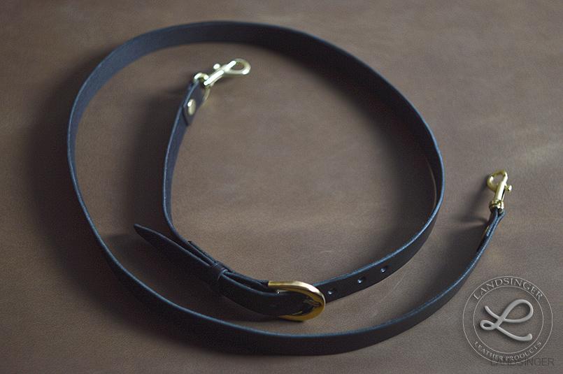 KOŽENÝ POPRUH NA KABELKU -  kulatá spona 