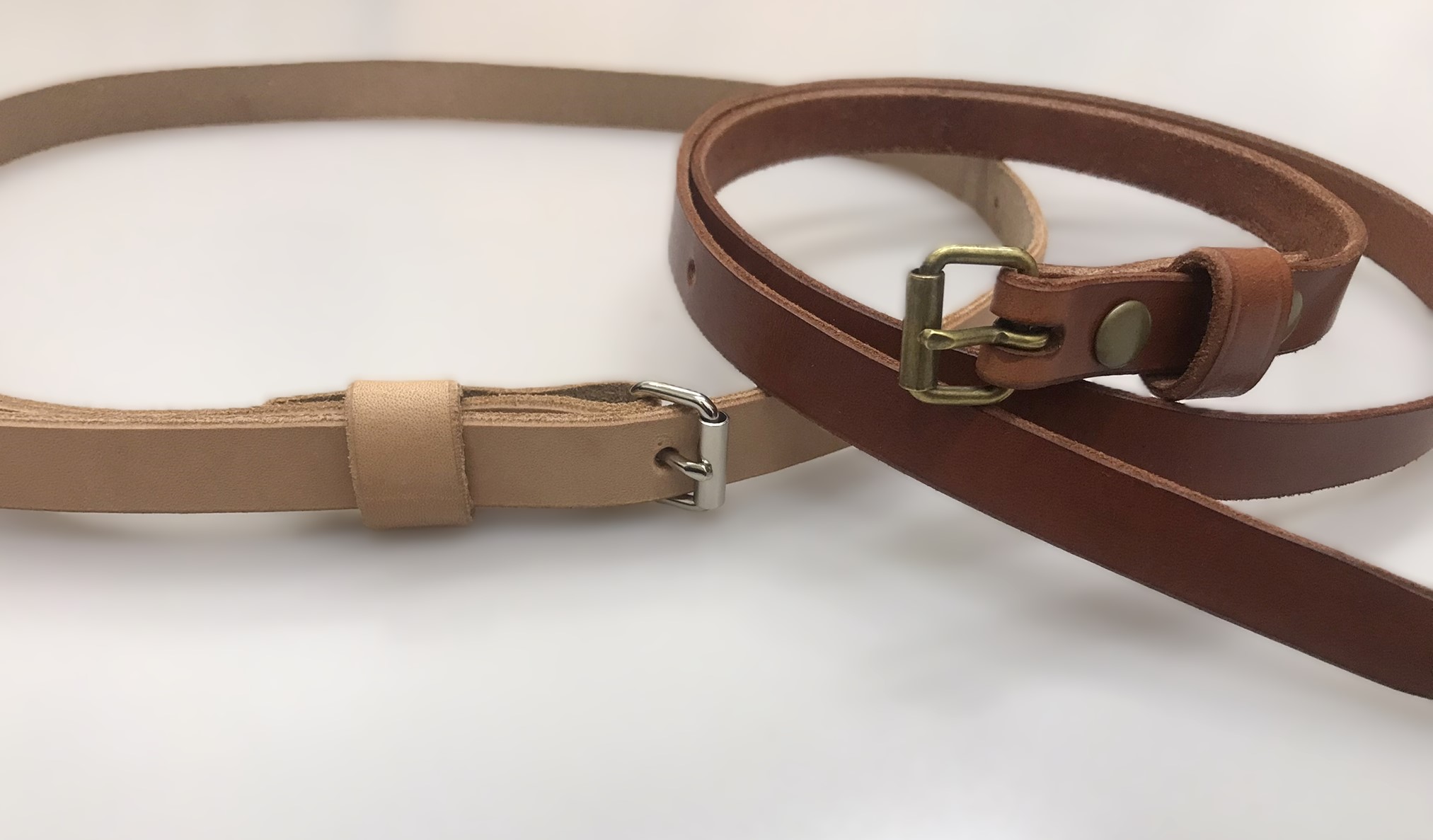 Kožený DÁMSKÝ opasek 1,5 cm mahagon - klasický