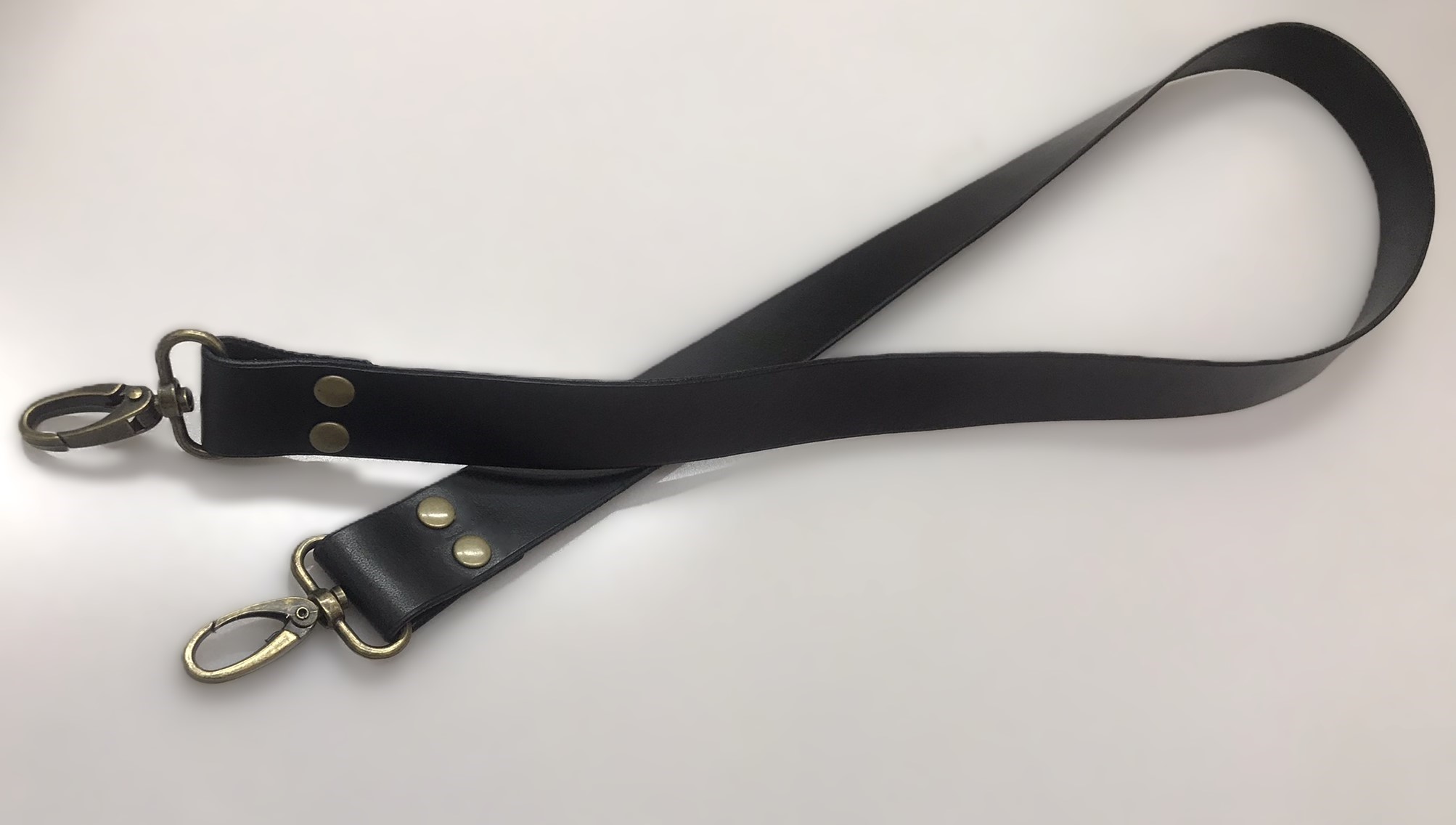 Kožený klasický popruh 3 cm černý - polotovar