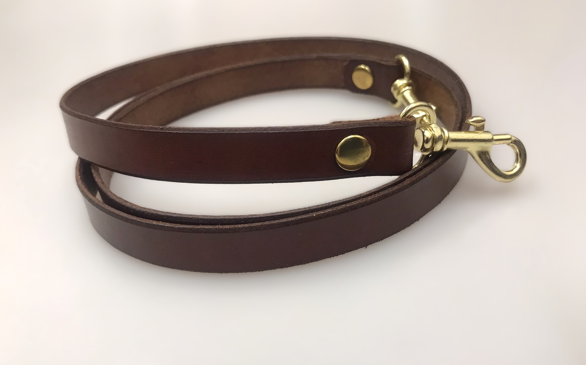 Kožený klasický popruh 1,5 cm koňak - polotovar na kabelku