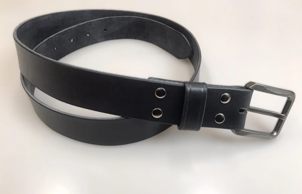 Kožený opasek 4 cm šedý - Basic