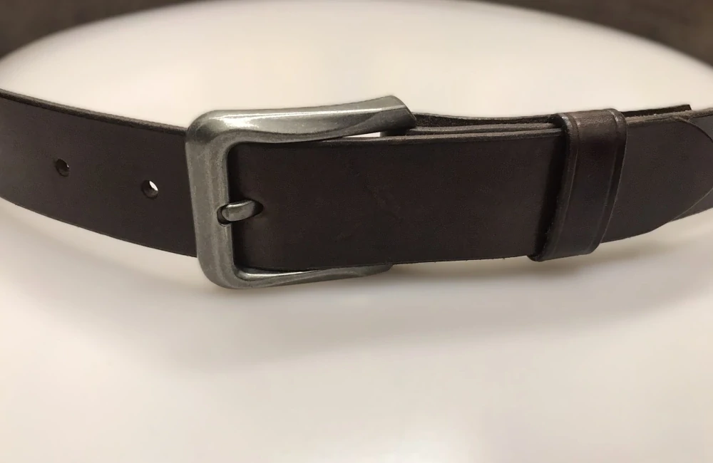 Kožený opasek 4 cm tmavě hnědý - Basic.