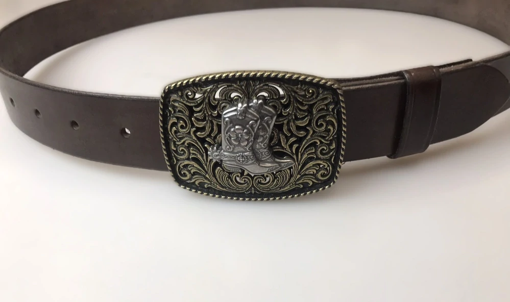 Kožený opasek 4 cm - Western styl