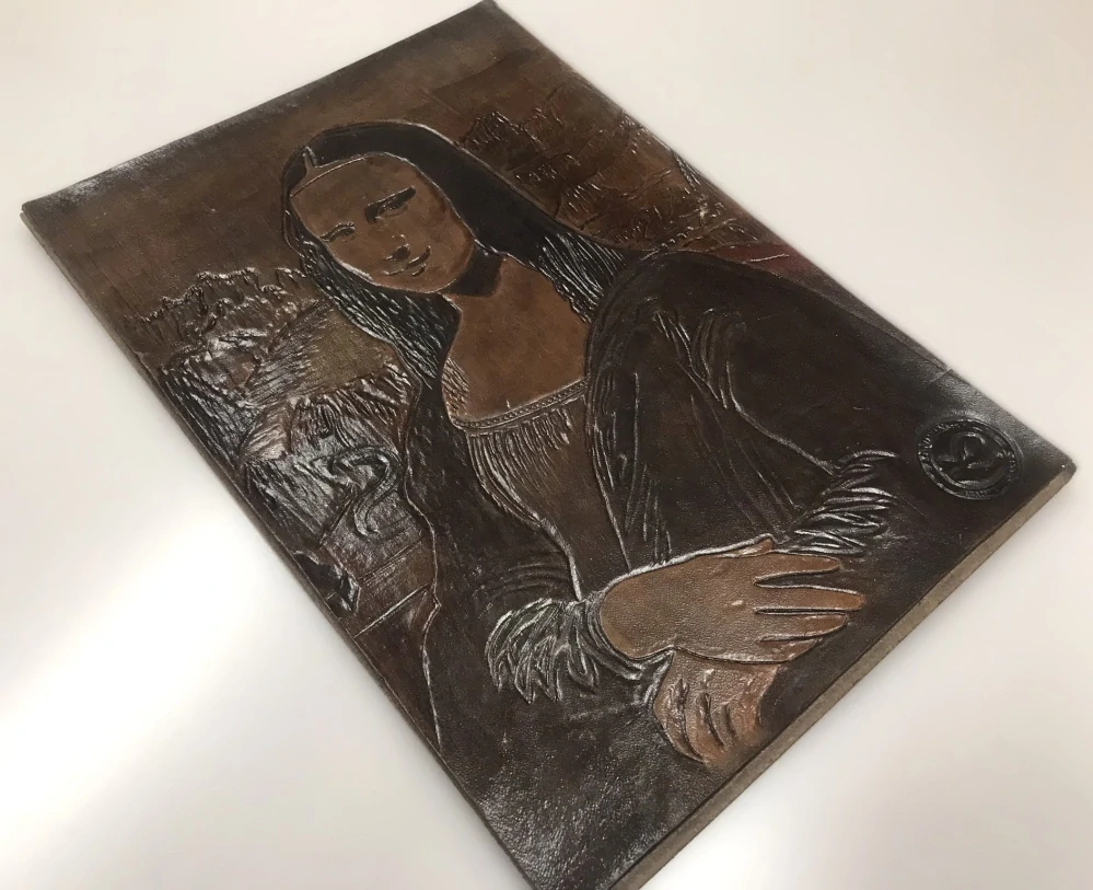 KOŽENÝ OBRAZ - MONA LISA