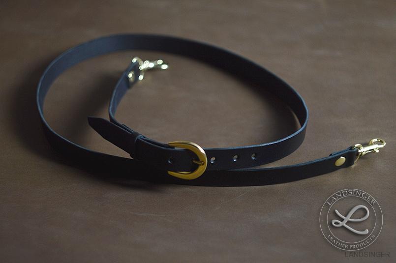 KOŽENÝ POPRUH NA KABELKU -  kulatá spona 