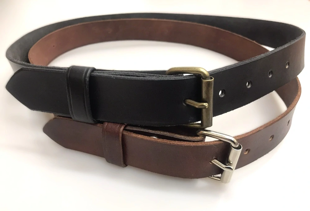 Kožený opasek 3 cm černý - klasický