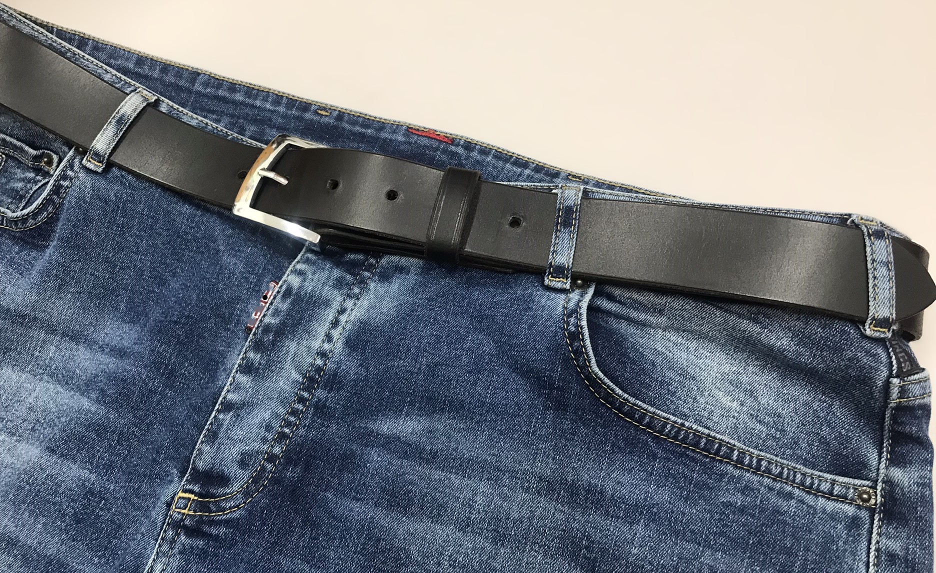 Kožený opasek 4 cm - Elegant