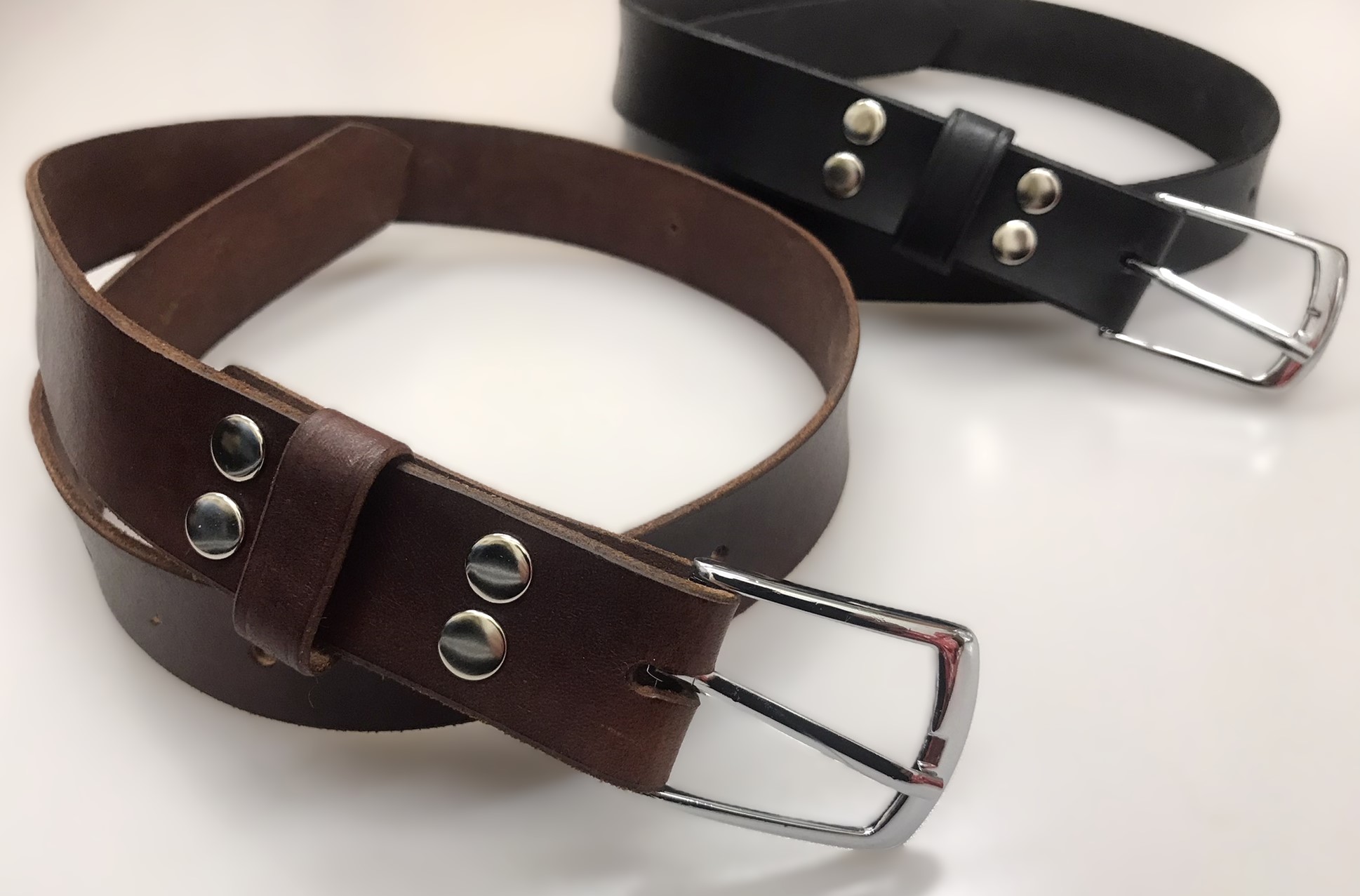 Kožený opasek 3 cm koňak tmavý - Element 