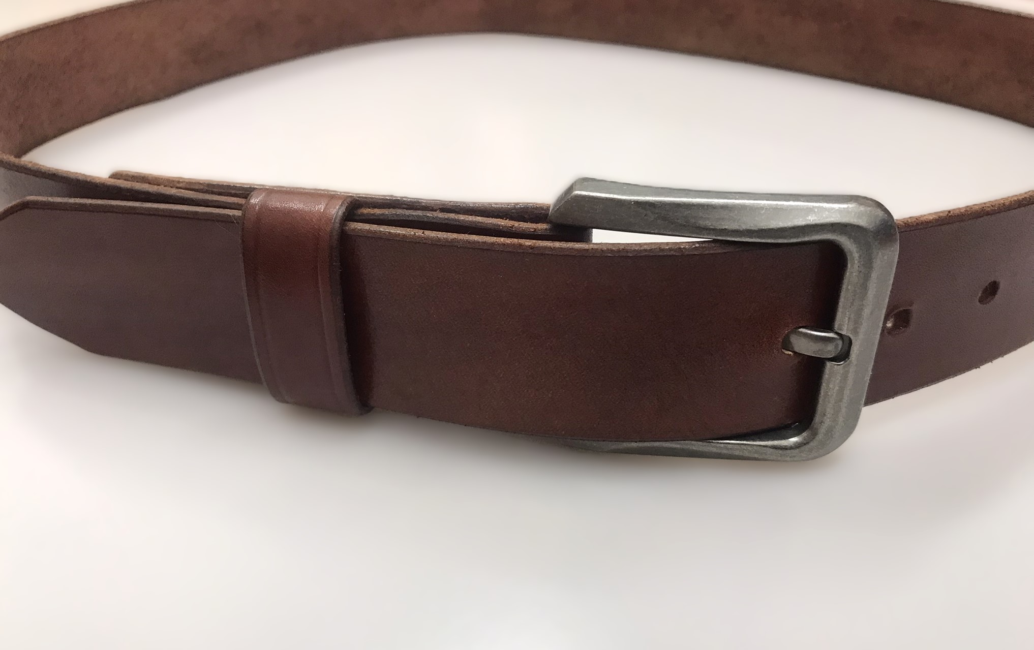 Kožený opasek 4 cm koňak - Basic