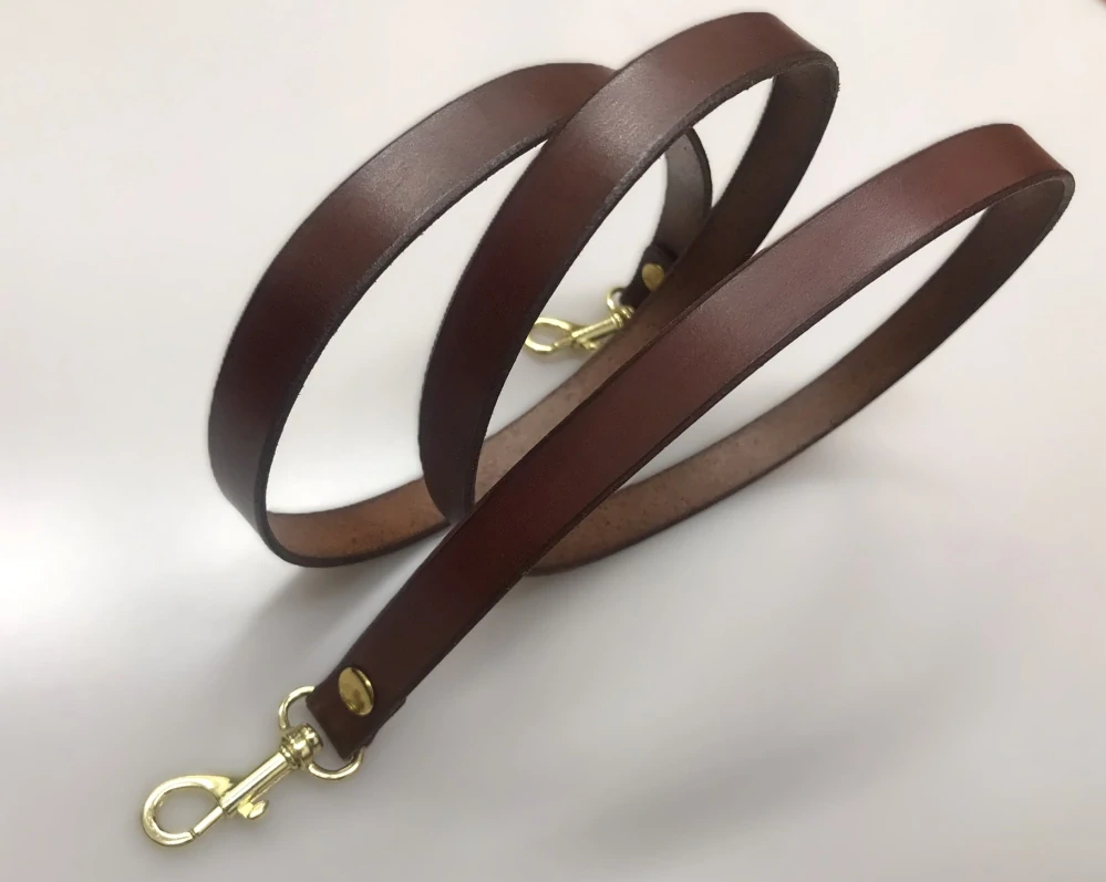 Kožený klasický popruh 1,5 cm koňak - polotovar na kabelku