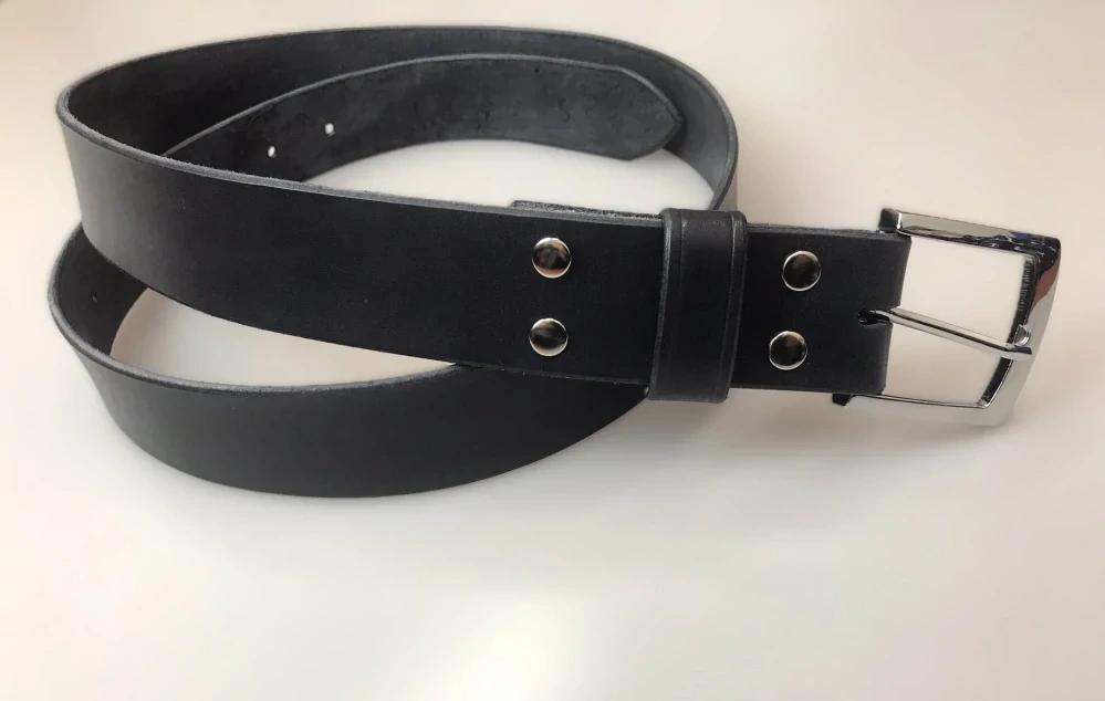Kožený opasek 4 cm šedý - Elegant